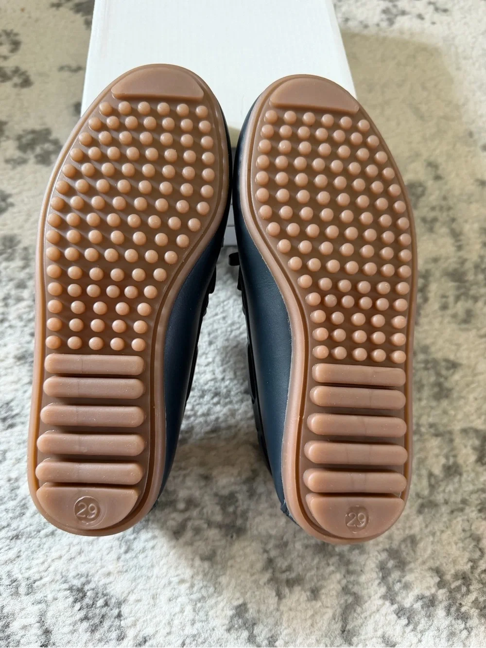 Children's navy Moccasin Loafers with Bow Accent